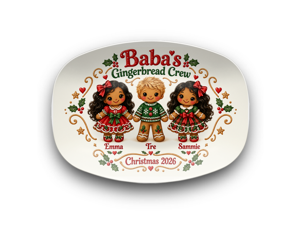 Personalized Baba’s Gingerbread Crew Christmas Platter