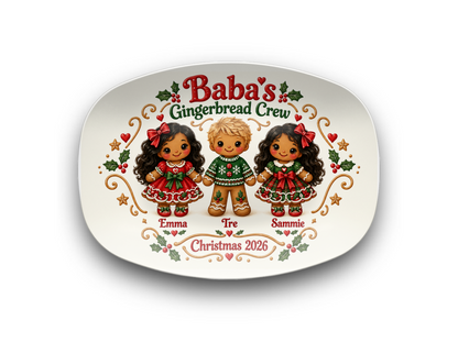 Personalized Baba’s Gingerbread Crew Christmas Platter