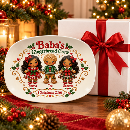 Personalized Baba’s Gingerbread Crew Christmas Platter