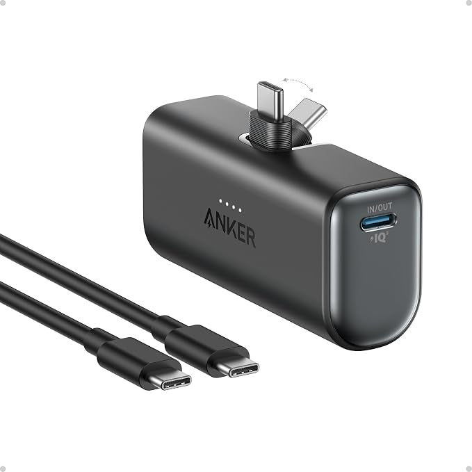Anker Nano 5,000mAh Power Bank with Built-In USB-C Connector — Pocket Charger
